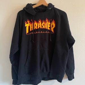 Thrasher Hoodie with Flames (Unisex L)
